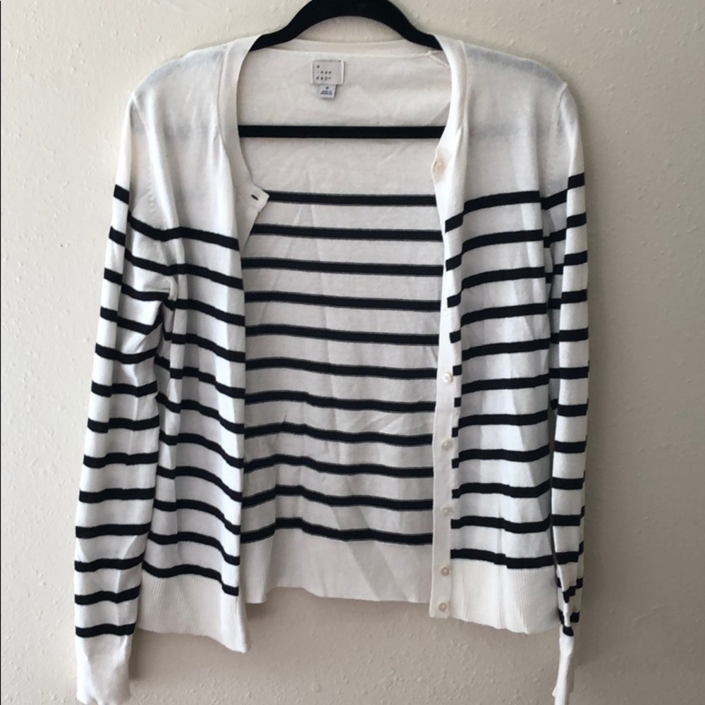 Striped cotton cardigan